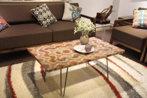 Bàn Trà Gỗ Chân Sắt Hairpin