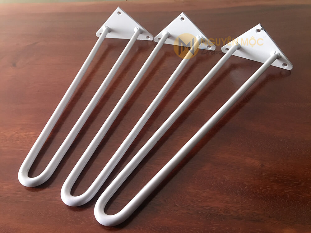 Chân sắt hairpin 40cm màu trắng