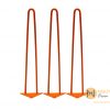 Chân sắt hairpin 55cm được phun sơn tĩnh điện màu cam.
