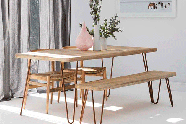 bàn ăn chân sắt hairpin