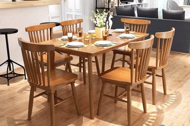 bàn ăn gỗ công nghiệp