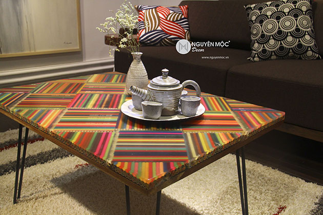 bàn trà chân sắt đẹp