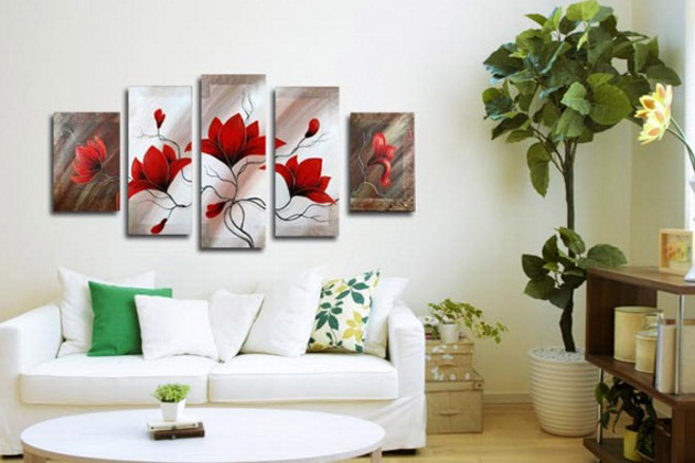 cây xanh trong nội thất phòng khách hiện đại