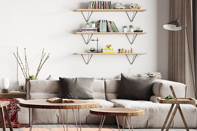 thiết kế kệ treo tường từ chân hairpin