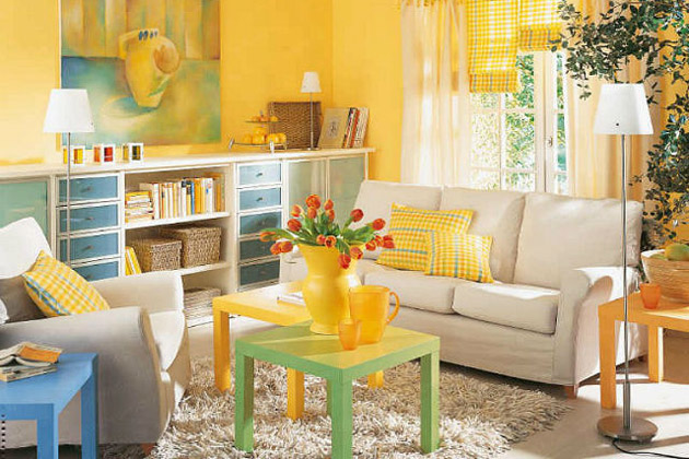 trang trí phòng khách mùa thu